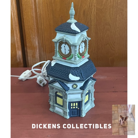 Dickens Collectibles Town Series Clock Tower Ceramic Light, 1996 - Picture 1 of 6